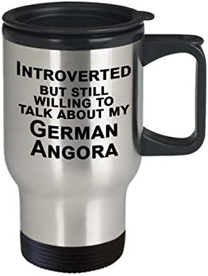 Чаша за пътуване с немски ангорским Зайче, Подарък за Фен на Зайци, Подаръци Интровертам - Интровертам, Но желаят