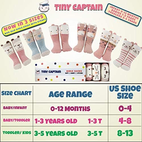 Чорапи-тръби Tiny Captain Бебе За малки Момичета с Животни Изземване, Мини Чорапи с Герои от Анимационни филми
