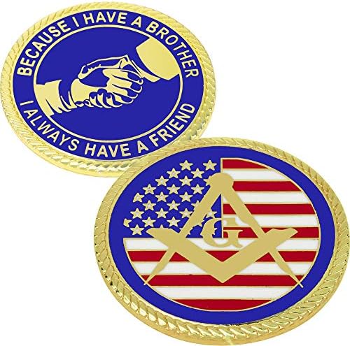 MasonicMan Флаг на САЩ Метална Масонская Масонството Двустранен Монета на Обаждане, Подарък Чанта
