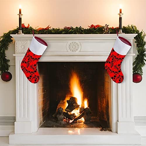 Червени Черепи Коледни Чорапи, Коледни Чорапи Торбичка Къща Семеен Коледен Декор