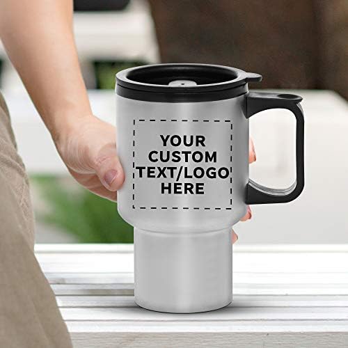 Персонални Пътни Чаши на 14 унции от неръждаема стомана - 10 x - Потребителски текст, лого от Неръждаема стомана