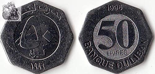 Азия Нов Ливан 50 Реката 1996 г. Издание на Чуждестранни монети Събиране на монети