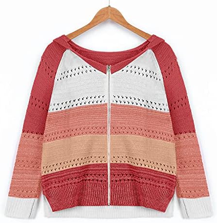 NOKMOPO Пуловер за Бременни, Дамски Пуловер с качулка с цип, Жилетка с дълъг ръкав, Блузи, Пуловери, Жилетки
