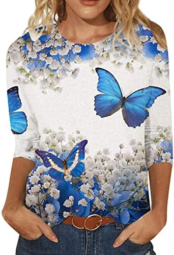 LYTRYCAMEV Дамски Блузи, начинът, по който Ежедневна Туника, Летни Модни Реколта Елегантни Ризи с Графичен Дизайн,