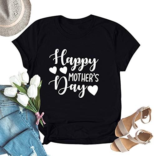 Тениска с Деня на Майката 2023 за Жени, Тениска с Писмото Принтом Майки и Баби, Лятна Ежедневна Блуза с Къс