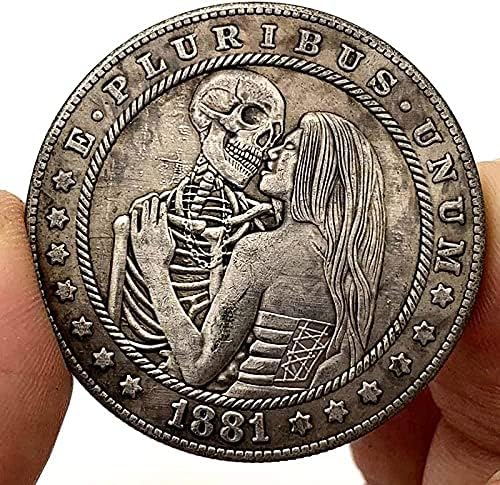 Монета на Повикване Ada Криптовалюта 1881 Блуждающая Монета Череп Любовта Любима сребърно покритие Монета Възпоменателна
