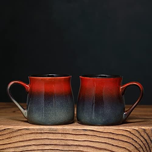 Голяма керамична кафеена чаша JoyoJours Запазва напитките студени и топли, Червено-кафяв, голяма керамична чаша