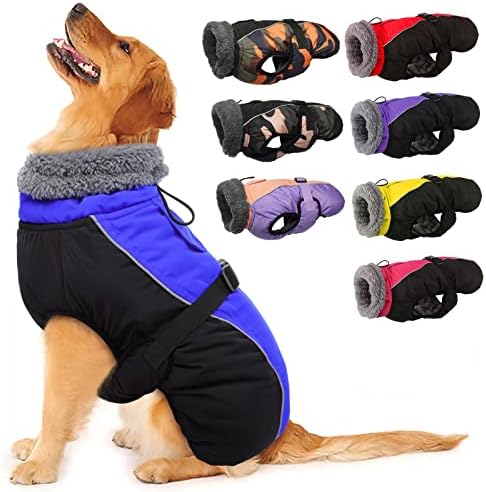IECOii Много Топло Палто за кучета, Светоотражающая Регулируема Яке за кучета, Зимно палто за кучета с катарама,