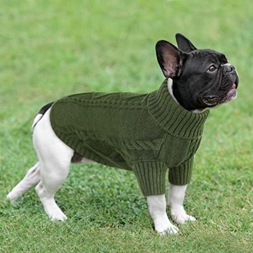 Пуловер-Пуловер Queenmore за малки Кученца, Трикотаж за студено време, Класическа Дебели Топли Дрехи, с високо