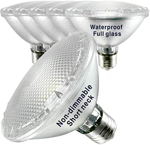Led лампа PAR30 с късо гърло, Топъл бял с 6 бр., За вътрешно/ външно осветление, Водоустойчив, Без регулиране