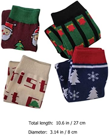 ABOOFAN 4 Двойки Коледни Детски Чорапи, Топли Зимни Чорапи за екипажа, Памучни Чорапи Унисекс, Празничен Подарък