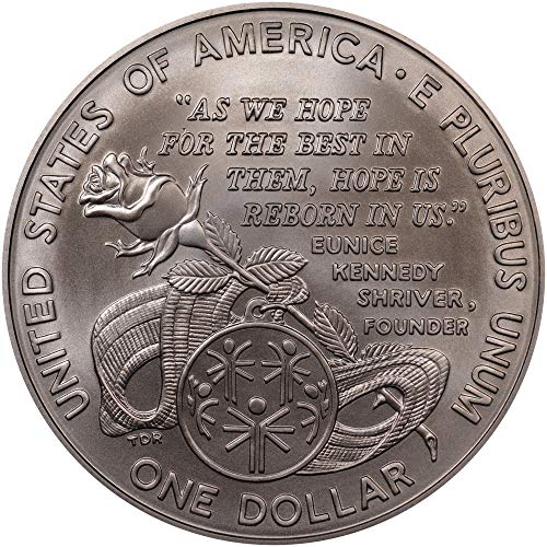 Незабравим Сребърен Долар на Специалните Олимпийски игри 1995 година в БУ - Ярко-Бяла, Красива монета - Блестяща,