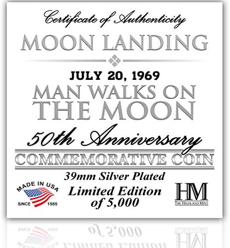 Высадившийся на Луната Човек се Разхожда по Луната Сребърен Космически Коллекционный Медальон