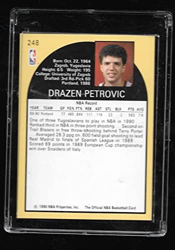 1990-91 Баскетболни обръчи 248 Дражен Петрович RC Карта начинаещ Портланд Трейл Блейзърс