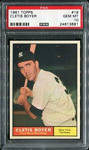 1961 Topps 19 Clete Boyer йорк Янкис PSA 10 24613681 - Реколта Картички С надписи Бейзбол