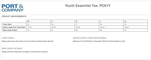 Младежки незаменим тениска Port & Company PC61Y - Червен - XS