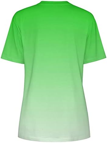 CGGMVCG Риза на Деня на Св. Патрик, Дамски Скъпа Риза, Отгоре с Къс Ръкав, Ежедневни тениски с Принтом, Зелени