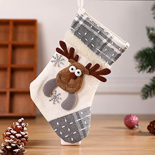 Коледен Отглеждане Големи Коледни Чорапи Украса Дядо коледа, Снежен човек Коледен Герой за Семейни Празнични