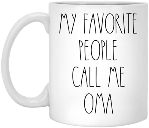 Oma - любимите Ми Хора Ме Наричат Кафеена чаша Oma, В стил Oma Rae Dunn, В стила на Rae Dunn, На рождения си Ден - весела Коледа - Ден на Майката, чашата за Кафе Oma 11 грама