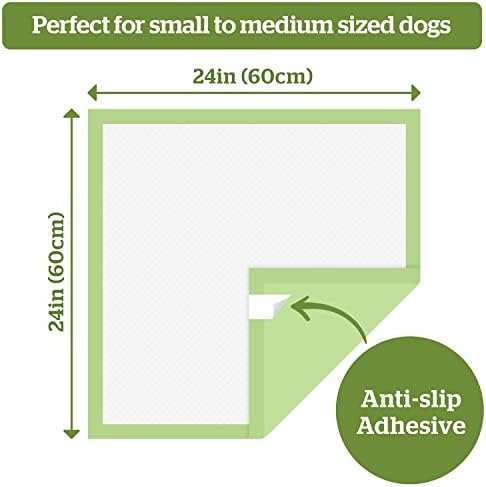 Набор от Pogi's Dog Pads n' Акане Bags - 20 подкладок за кученца на растителна основа (24x24 инча) и 270 компостируемых