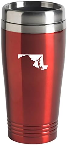 LXG, Inc. Мериленд-Контур на щата-Сърцето-16 грама. Чаша за Пътна чаши-Червен