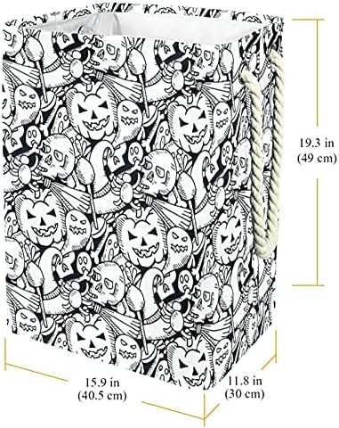 Кошница за дрехи с Веревочной дръжка, Черно-бяла фигура Аниме на Хелоуин-01 Организиране на детски играчки и