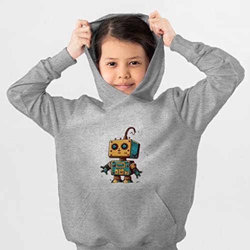 Детска hoody с модел на робот от порести руно - Очарователна Детска hoody - най-Добрият дизайн качулки за деца
