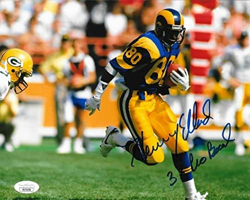 Хенри Ellard подписа снимка на Лос Анджелис Рэмс 8x10 с автограф 4 JSA - Снимки NFL с автограф
