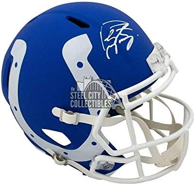 Пълен размер копие шлем Colts AMP с автограф Пейтона Мэннинга - Fanatics - Каски NFL с автограф