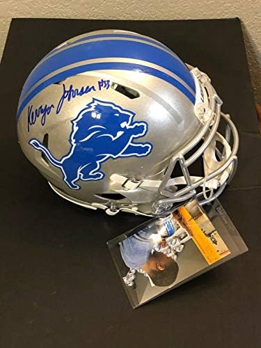 Керрион Джонсън Детройт Лайонз Подписа Автограф Истински Голям Шлем Радтке - Каски NFL С Автограф