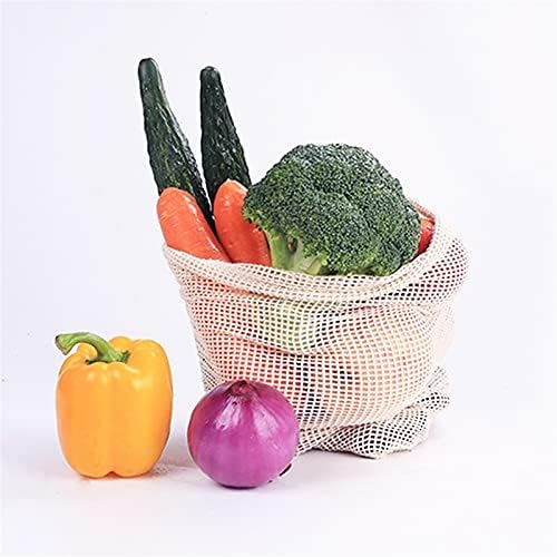 LAOHAN Двоен Памучен Окото чанта от съвсем малък, Продуктова чанта за зеленчуци, за Еднократна употреба Миещи пакети за продукти за Еднократна употреба (Размер: L)