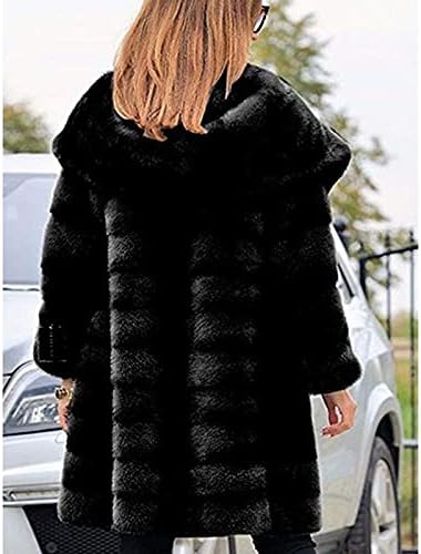 Дамско Модно палто OVERMAL с дълъг ръкав, Плюшено Жилетка, Hoody с качулка от изкуствена Кожа, Връхни Дрехи