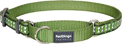 Червен Отразяваща Нашийник за кучета Dingo Martingale, Малък, Зелен