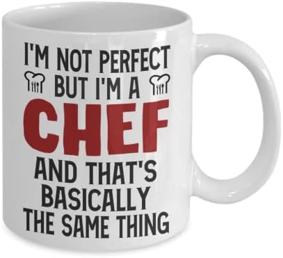 Забавен подарък майстор-готвач | Аз не съм перфектен, но аз Кафеена чаша готвач | Идея за подарък за шеф-готвачи