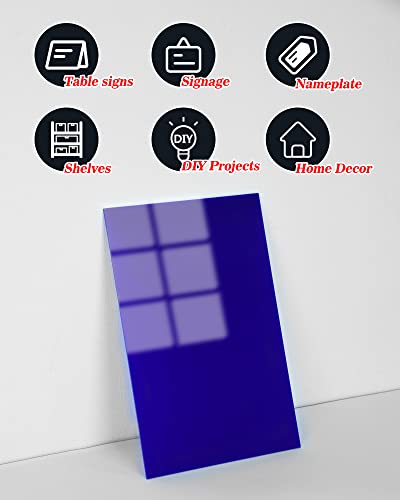 Комплект от 2 Лъскавите непрозрачни листа тъмно синьо лят акрил - идеален за лазерно рязане, художествени проекти,