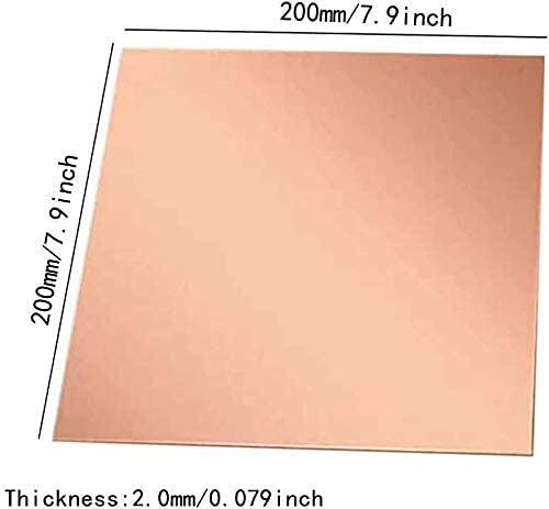 Меден лист YIWANGO Лилаво Медна плоча с Дебелина 2,0 мм 6 Различни размери Медна плоча за, Занаяти, ръчна изработка