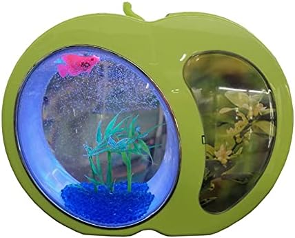 SJYDQ Екологичен Мини Нано Аквариум за риби Офис Аквариум За дома, Мини-Аквариум за риби, Интеграционни Филтър, Светодиодна система за осветление 4,5 л (Червен цвят)