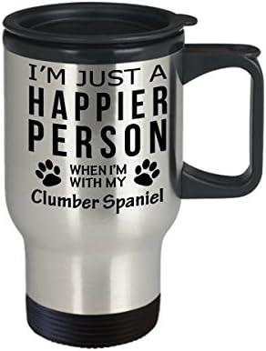 Кафеена Чаша За Любителите на кучета В Пътуване - Щастлив Човек С Кламбер-Спаниелем - Подаръци За спасението