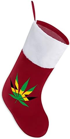 Лист Хартата на Ямайка Коледни Окачени чорапи Чорапи за Коледно Камина Празничен Начало Декор