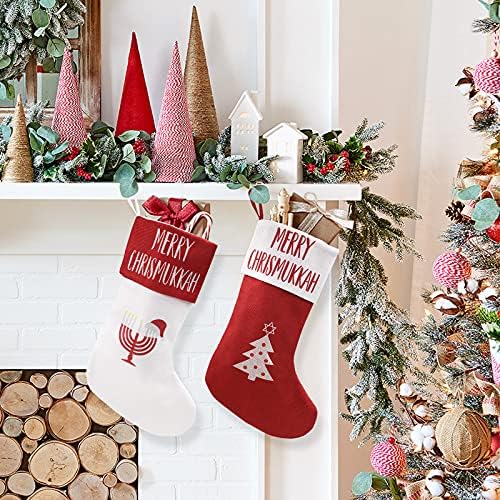 Отглеждане весела Коледа, Ханука Коледни Чорапи, Чорап за съхранение на подаръци от Зебло с Размери 10 х 15