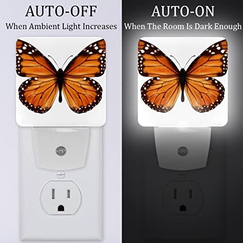 2 Опаковки Led нощна светлина с Автоматично захранване/выключением, Светещ Пеперуда, идеален за спални, баня,