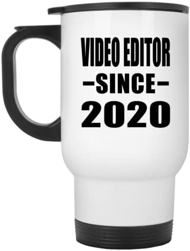 Видеоредактор Designsify С 2020 г., Бяла Пътна Чаша 14 грама, на Чаша с Изолация от Неръждаема Стомана, Подаръци