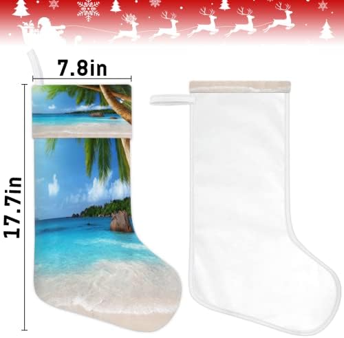AUUXVA Коледни Чорапи 17,7 Инча(А) А) Летни Океанските Големи Коледни Чорапи за Семейния Елхи, Украса на Камината