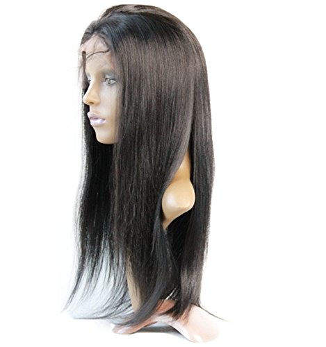 Висок клас предна завързана перука от естествена коса индийски дева Реми цвят яки 1, катранен