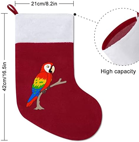 Карикатура Папагал Коледни Чорапи, Чорапи с Плюшено Камината Виси за Коледната Елха Начало Декор