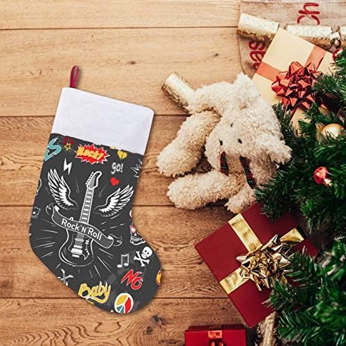 Рок-Н-Рол Пънк Череп 4 Коледни Чорапи Отглеждане на Коледна Елха Дядо коледа Декорации Висящи Украса за Камината