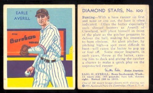 Обикновена картичка Даймънд Старс от 1934 г. (бейзбол) брой 100 эрла Эверилла от Кливланд Индианс в първоначалното