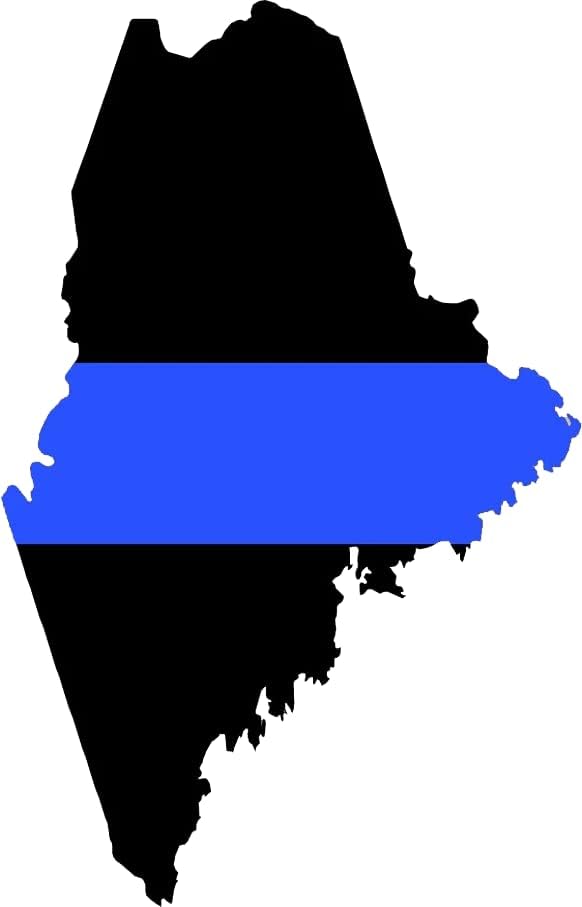 Стикер на щата Мейн във формата На Тънка Синя линия, залепващ Винил Стикер Police Support ME V2 - C3440 - стикери