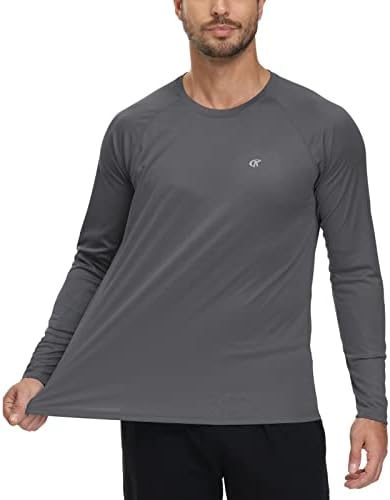 Мъжки Ризи с дълъг ръкав UPF 50 + UV Солнцезащитная Риза за Разходки, Джогинг, Плуване, Тренировки, Защита От