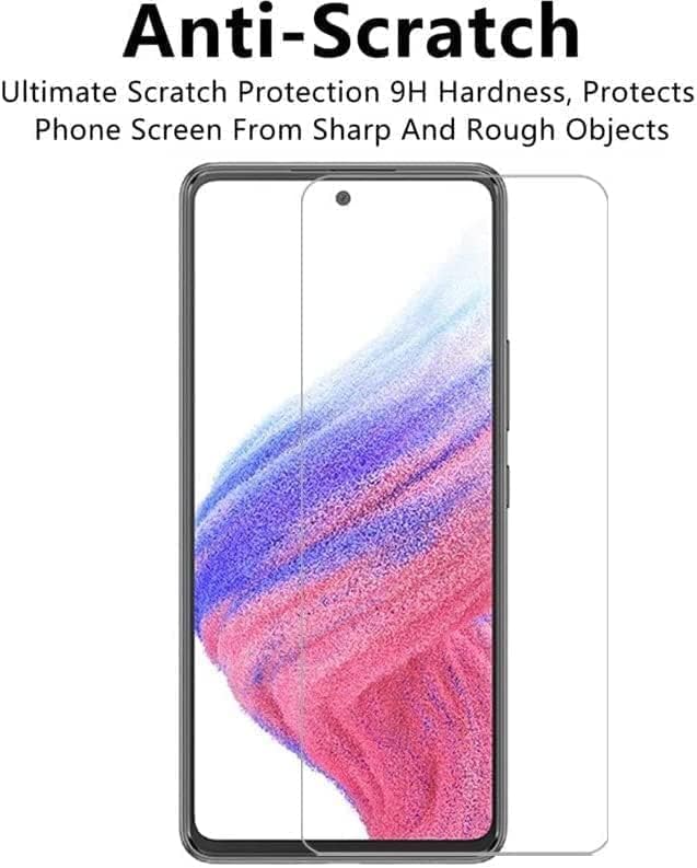 [2] Защитно фолио за екрана, съвместим с Samsung Galaxy A52 / A52 5G, закалено стъкло твърдост 9H, кристално